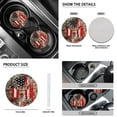 thumbnail image 5 of Renewold Deer American Flag Camo Hunting Forest Car Seat Covers Full Set, with Steering Wheel Cover Seat Belt Pad Armrest Pad Handbrake Cover Gear Shift Cover Handbrake Cover Cup Coaster, Set of 12, 5 of 7