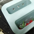 thumbnail image 6 of Large Plastic Sink Drain Basket Food Grade Double Drainer Vegetable Fruit Storage Basket Kitchen Organizer Dishwasher Safe Durable Green, 6 of 8