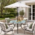 thumbnail image 2 of Round Outdoor Tablecloth with Umbrella Hole and Zipper, Sunflower Tablecloth with Elastic Waterproof, Teal Green Check You Are My Sunshine Bee Patio Table Covers for 31" - 35" Picnic Pool Tables, 2 of 9
