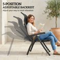 thumbnail image 3 of Ensemble de 2 Chaises Longues Pliantes pour Patio, Chaises de Terrasse d'Extérieur Inclinables à 5 Positions avec Repose-Pieds Rétractable, Maille Respirante et Cadre en Acier, Noir, pour le Bord de la Piscine, la Cour Ou le Camping, 3 of 7