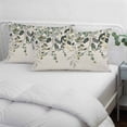 thumbnail image 3 of Green Eucalyptus Pillow Covers, Linen Long Throw Pillow Case, Farmhouse Weeping Leaves on Linen Holiday Pillow Protector Decorative Cushion Cover for Living Room/Bedroom 20" x 26", 3 of 8
