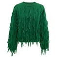 thumbnail image 4 of Pulls pour Femmes Pull Ample à Franges Mode Décontractée Couleur Unie Col Rond Manches Longues Pull, 4 of 5