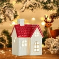 thumbnail image 4 of Fmbmuo Red Christmas Village Sets 1 pcs Ceramics Red House Christmas Ornaments， Art Deco Cheerful Decor for a Cozy Christmas Vibe, 4 of 5