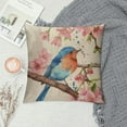 thumbnail image 2 of Shiartex Watercolor Painting Throw Pillow Covers Birds On The Tree With Spring Pink Flowers Pillow Covers Home Decorative Square Pillowcase , for Sofa,Couch,Bed Watercolor Painting-birds, 2 of 5