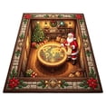 thumbnail image 6 of Cififendec Oversized Christmas 3D Visual Area Rug, 31.5"×19.68", Vintage Santa Themed Embossed Floor Mat for Xmas Living Room Floor Laying, 6 of 7