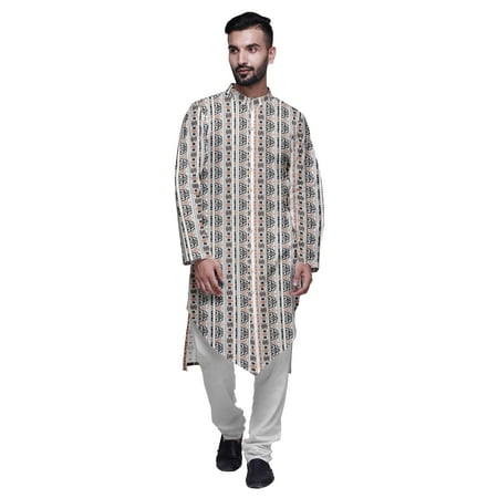 

Atasi Printed Designer Rayon Button Down Casual Kurta With Pajama For Men