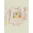 thumbnail image 2 of LMLYSoH Toddler Baby Sweatshirt Rompers Colorful Letter Embroidery Long Sleeve Jumpsuit for Newborn Infant Cute Clothes, 2 of 9