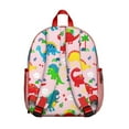 thumbnail image 3 of Cartoon Roaring Dino Student Backpack – Watercolor Dinosaur Artwork with Nature, Stars, and Hand-drawn Abstract Design, 3 of 6