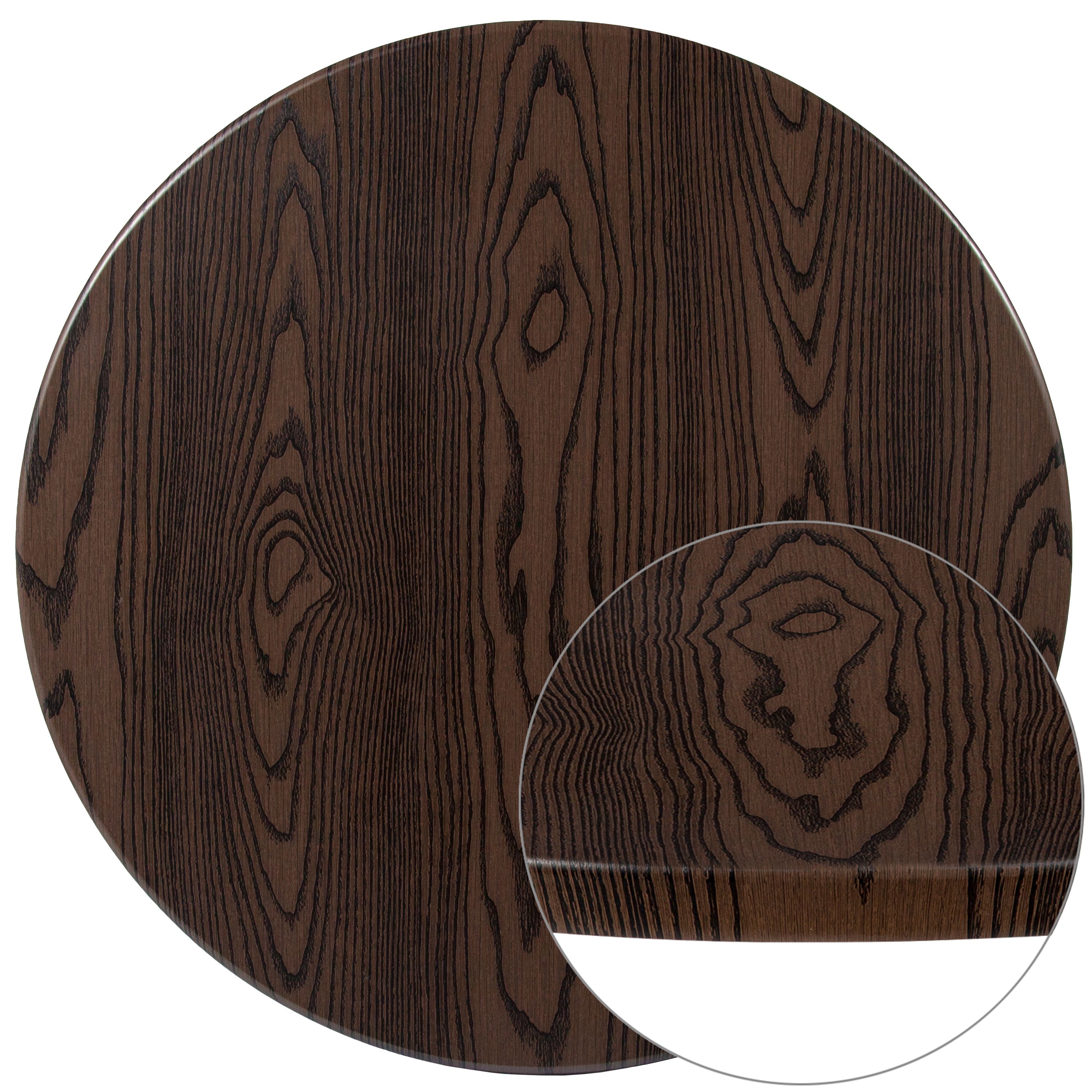 Flash Furniture 30" Round Rustic Wood Laminate Table Top