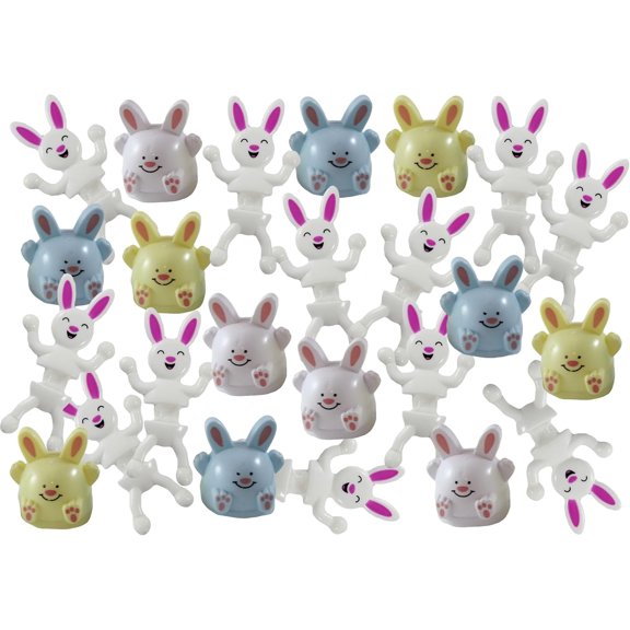 24 Easter Mix - Bunny Racer Cars and Wall Walking Bunnies - Fun Easter Party Favors Gifts Prizes Small Toy Prize Assortment Egg Hunt (2 Dozen)