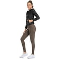 thumbnail image 3 of Alove Women's Ribbed High Waisted Yoga Pants Thick Fleece Lining Thermal Legging, 3 of 7