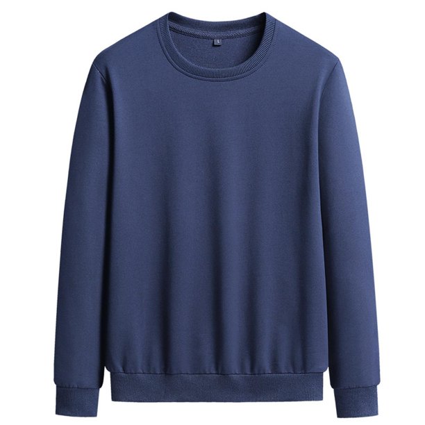 Blusas y camisas de manga larga y cuello redondo para hombre, moda informal, cómodas, lisas, holgadas, de manga larga y cuello redondo, sudaderas, blusa tipo pulóver para hombre, blusa de poliéster.