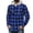 Blue, variant on Flannel Shirt for Men Button Up Hood Plaid Print Shirt Casual Cotton Long Sleeve Fall Shirt with Pockets L