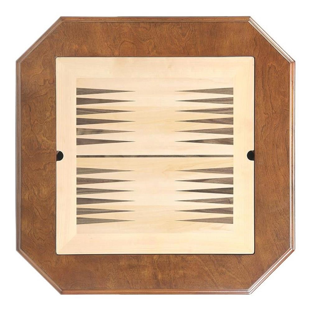 Pemberly Row Contemporary 2-Drawer Wooden Game Table in Walnut