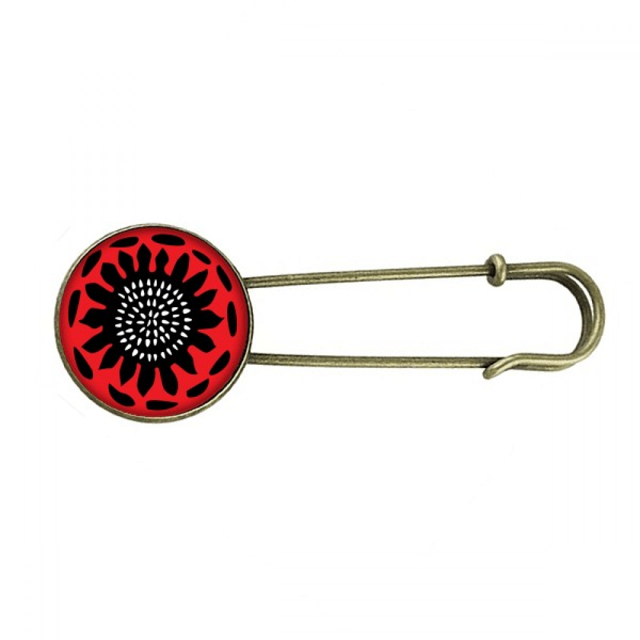 Sunflower Outline Celebrate Mexico Totems Retro Metal Brooch Pin Clip Jewelry