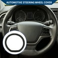 thumbnail image 2 of Unique Bargains Steering Wheel Cover Front for Car Vehicle Durable D Shape Nappa Leather 1Pcs Black Silver Tone, 2 of 6