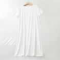 thumbnail image 2 of Maplenight Womens Nightgowns Crew Neck Night Shirts Short Sleeve Night Gown Dress Casual Pajamas Loose Soft Midi Sleepwear, 2 of 5