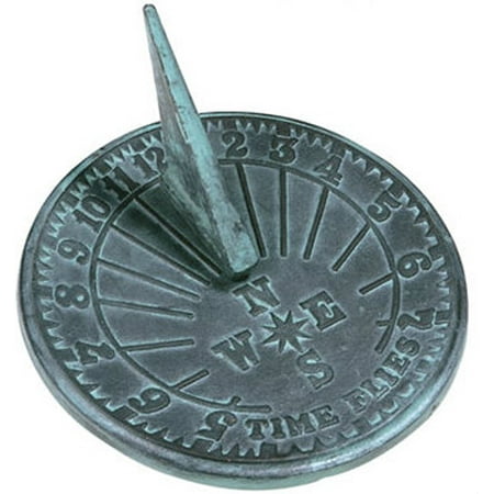 - Rome Rome Numbers Sundial - Cast Iron with Verdigris