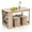 Beige, variant on Costway 5 PCS Dining Table Set with Storage Shelf Rectangular Kitchen Table with 4 Stools Beige