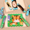 HEVIRGO Puzzles Toys Cartoon Design Universal Wooden Young Children