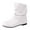 White, variant on Ankle Boots for Women Casual Pull on Slouchy Leather Round Toe Flat Booties Fashion Wide Calf Winter Short Boots