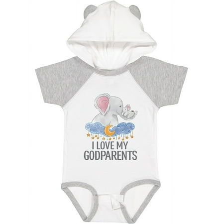 

Inktastic I Love My Godparents Cute Elephants in Night Sky Boys or Girls Baby Bodysuit