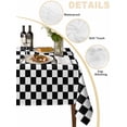 thumbnail image 5 of Black White Plaid Suqare Tablecloth - 54 x 54 Inch, Modern Buffalo Check Gingham Art Waterproof & StainResistant Tablecloth, Washable Oil-proof Table Cover for Dining/Party/Wedding/Camping/Buffet, 5 of 9