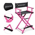 thumbnail image 4 of Byootique 28" Height Tall Director Chair Folding Artist Makeup Beauty Salon Pink, 4 of 11
