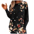 thumbnail image 2 of Qiopertar Chemise Imprimée Mode pour Femmes Col Rond Manches Longues Hauts Assortis Offres de la Semaine Liquidation à Moins de 5$ jusqu'à 90 % de Réduction, 2 of 5
