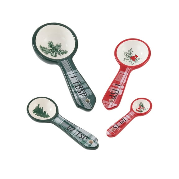 Holiday Time Measuring Spoons Set Tree, Bakeware