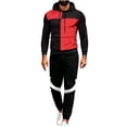 thumbnail image 2 of Lyrehush Casual Outfits for Men Color Block Pullover Hooded Sweatshirt with Jogger Pants Tracksuits, 2 of 5