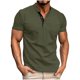 thumbnail image 2 of pstuiky camiseta de hombre, Camisa tipo jersey para hombre, de color liso, con botones, manga corta y cuello alto camisetas de hombre xxl, 2 of 6