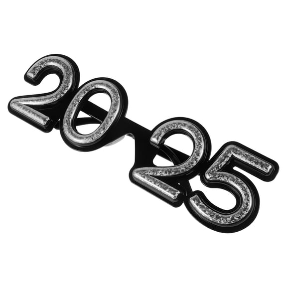 GOOHOCHY  Kids Fake Glasses Adults Eve Happy New Year Eyeglasses Silver