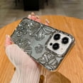 thumbnail image 6 of Compatible for iPhone 15 Pro Case, Luxury Plating Gardient Glitter Bling Floral Flower Case Soft TPU Cute Shockproof Protection Case for iPhone 15 Pro 6.1 Inch Women Girls Silver, 6 of 13