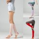 thumbnail image 4 of Calcetines hasta la rodilla latinos de punto acanalado para mujeres y niñas, calentadores de piernas con estribo de danza de Ballet, 4 of 5