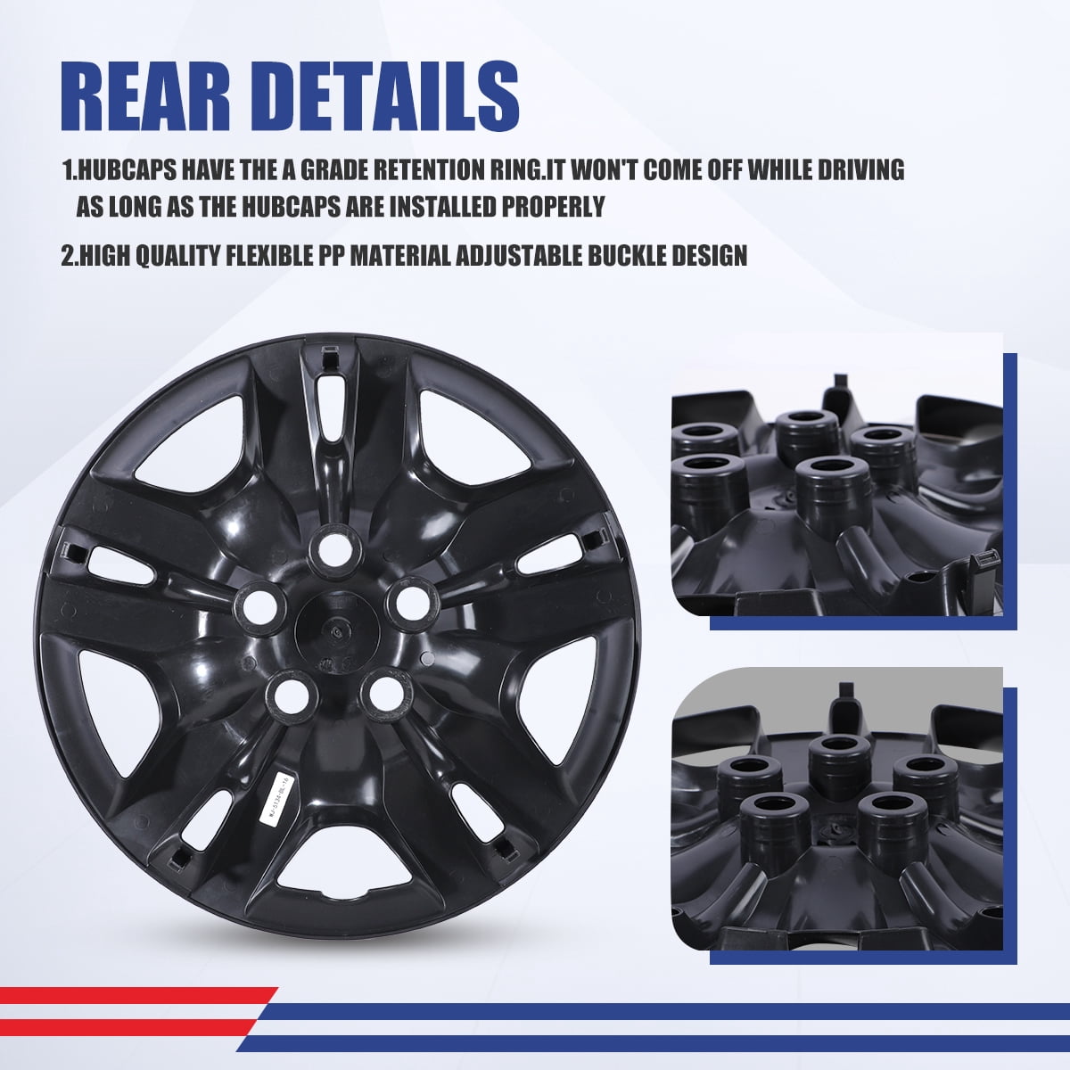 (4 Pack)16" Hubcaps Wheel Rims Cover For 2007-2012 Nissan Altima/2008-2009 Nissan Altima Coupe Compatible With Steel Wheels Bolt On Installation(16-Inch,BLACK LACQUER)