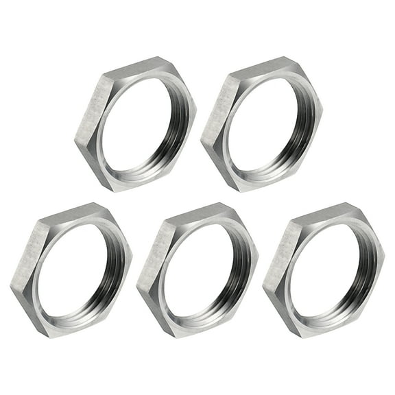 5Pcs Cast Pipe Fitting Hex Locknut, 304 Stainless Steel Hex Lock Nut NPT 3/4" Female Thread