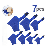 7 Pack Adjustable Dog Muzzle Set for Long-Snouted Dogs, Soft Comfortable Mouth Cover for Small, Medium & Large Dogs Prevents Biting, Barking & Chewing