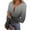 Gray, variant on Josdec Women's Slim Fit T‑Shirt Gradient‑Print Henley Button‑V‑Neck Ribbed Long Sleeve Casual Pullover Tops S‑XXL