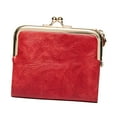 thumbnail image 2 of Monedero para tarjetas de crédito, cartera de mano, llavero portátil, cartera ligera de moda de piel sintética con cremallera informal, mini monedero Rojo, 2 of 8