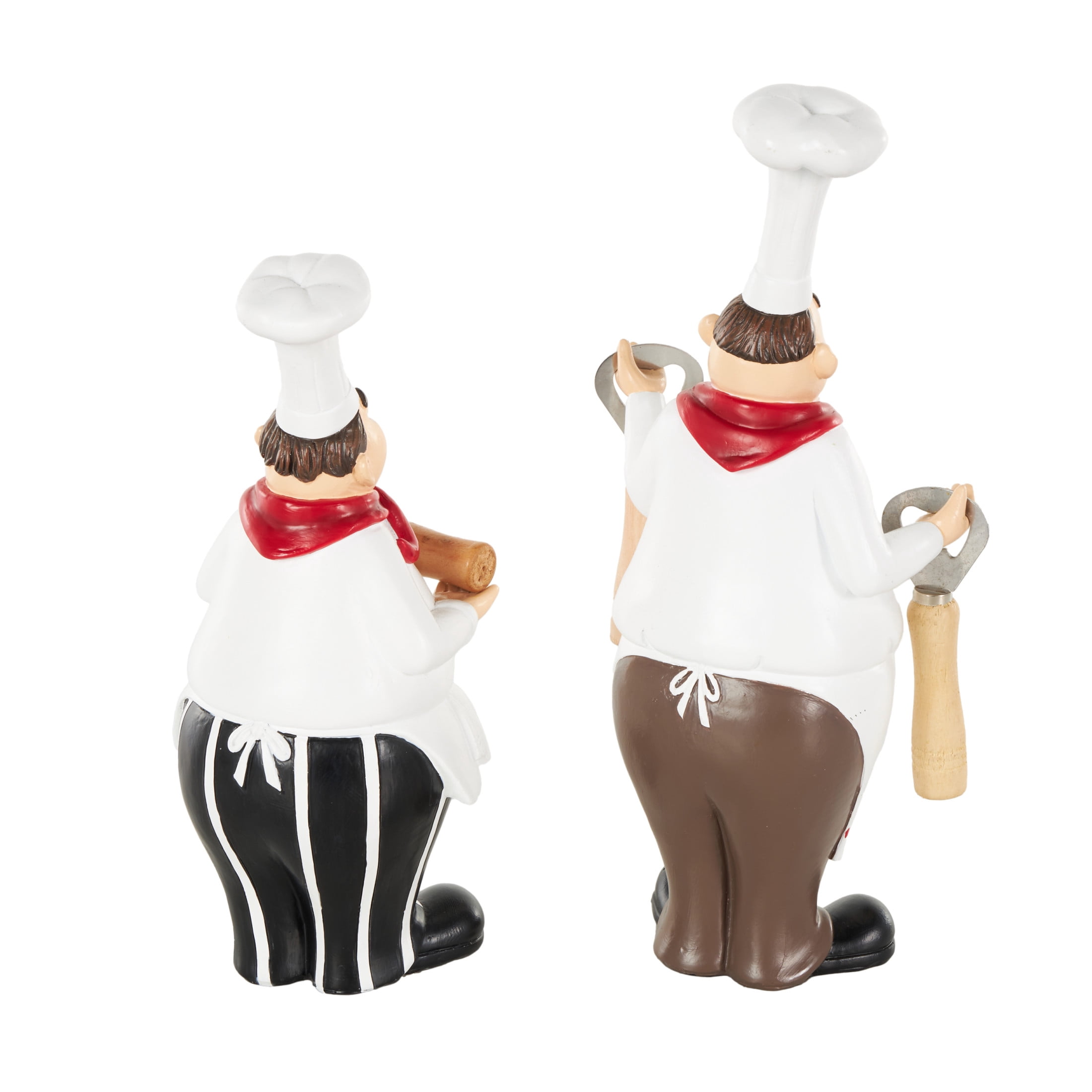 12", 10"H White Polystone Kitchen Bottle Opener Holder Chef Sculpture with Corkscrew, by DecMode (2 Count)