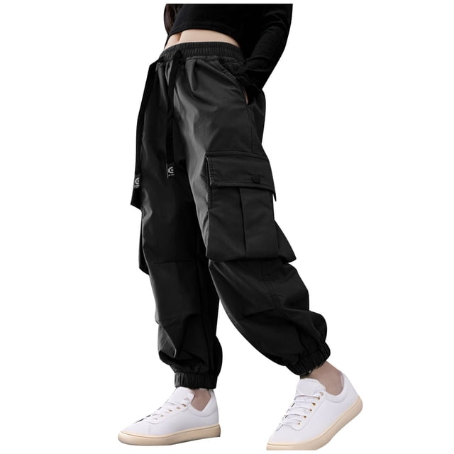 Odeerbi 5-16 Años Niños Cargo Pantalones Deportivos Jogger Pantalones Primavera Color Sólido Pantalones de Trabajo Sueltos Con Múltiples Bolsillos