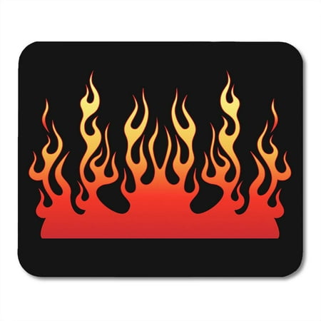 Red Tribal Flame Graphics SIDONKU Red Tribal Flames Fire Orange Tattoo Color Pattern Abstract Mousepad Mouse Pad Mouse Mat 9x10 inch ()