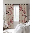 thumbnail image 3 of Spring Flowers Blackout Curtains 54 Inches Long, Country Pink Peach Blossoms Botanical Floral Thermal Insulated Black Out Curtains, Darkening Window Curtain for Bedroom Living Room 45"x54" 2 Panels, 3 of 9