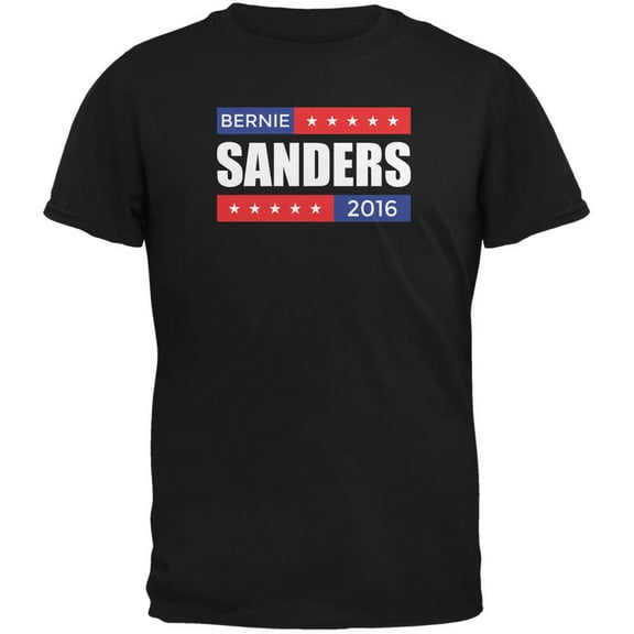 Election 2020 Bernie Sanders Stacked Black Adult T-Shirt - Medium