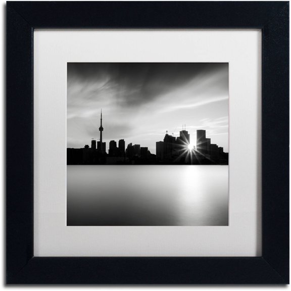 Trademark Fine Art "Silver City" Canvas Art by Dave MacVicar, White Matte, Black Frame