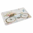 thumbnail image 4 of Vintage Floral Bicycle Door Mat Indoor Outdoor, Spring Farmhouse Bird Wood Non Slip Welcome Mat with Rubber Backing, Absorbent Fabric Front Door Mats Entryway Rug for Home Patio Entrance 18"x30", 4 of 9