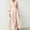 Beige, variant on Women's Maxi Dress Satin Long Sleeve Maxi Dress Puffy Shoulder Lantern Sleeve V Neck Button Down Flowy Party Gown
