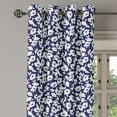 thumbnail image 2 of Ambesonne Flower Grommet Curtain, Poppy Corsage Spring Theme, 50" x 120", Indigo and White, 2 of 6