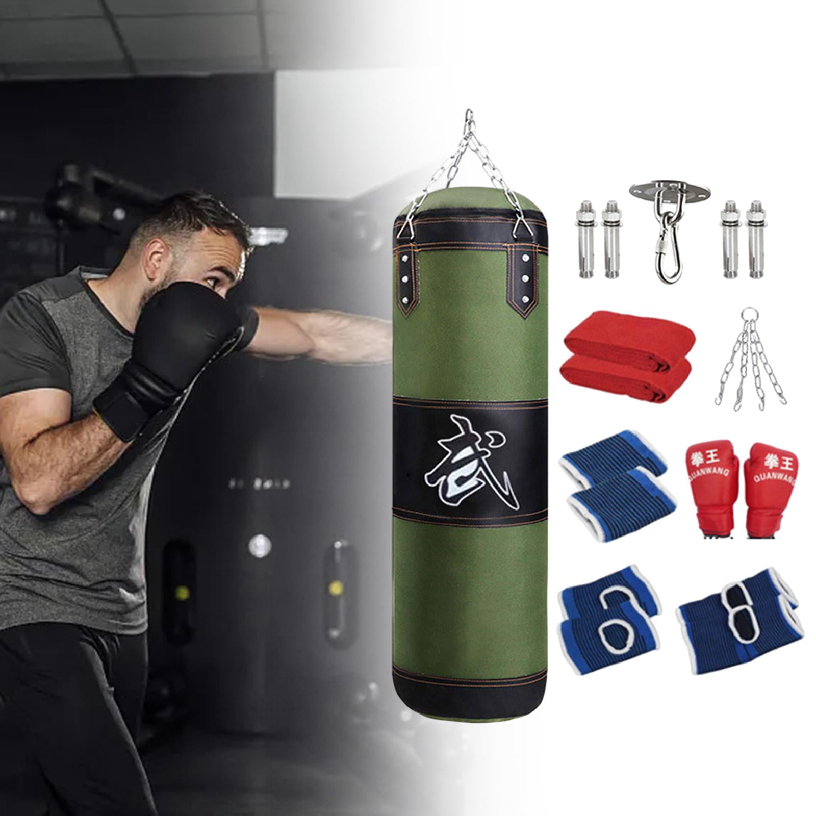 funtasica Boxing Bag Unfilled Bag Workout Fitness with Gloves PU Punching Bag Boxing Sandbag for Kids Home Gym Kickboxing Body 100cm